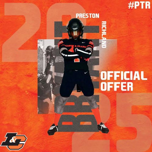 Preston Bryant (@moose19020205) on Twitter photo Blessed to receive my 2nd Offer from <a href="/LCPiosFB/">Lewis & Clark Football</a>. Thank you for making this happen‼️
<a href="/RHSBomberFB/">Richland Bomber Football</a> Blessed to receive my 2nd Offer from <a href="/LCPiosFB/">Lewis & Clark Football</a>. Thank you for making this happen‼️
<a href="/RHSBomberFB/">Richland Bomber Football</a>