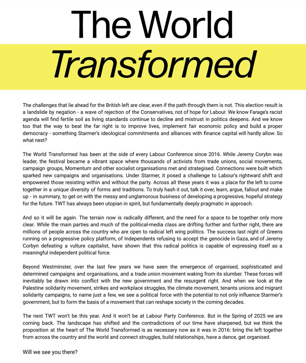 The World Transformed (@twt_now) on Twitter photo What now for TWT? What now for TWT?