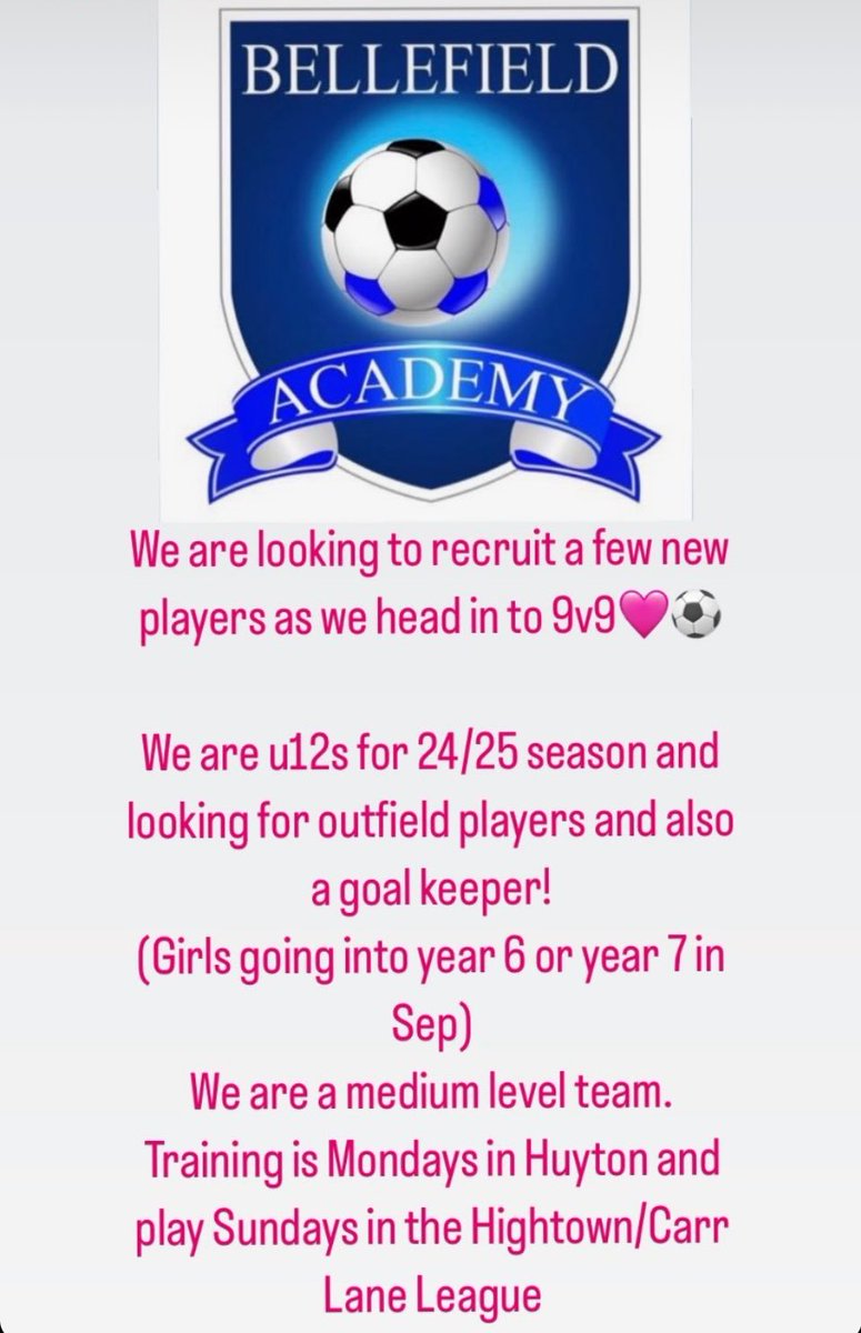 Great group of girls ….

Anyone interested get in touch 👌