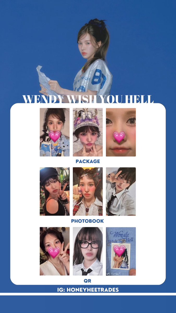 SM0LR3NJUN's tweet photo. wendy trade wtb wts 

elimde iki tane wish you hell ayıcık bir tane yanak wendy var. ikinci fotoğrafta kalp olmayanlardan arıyorum. takas düşünen olursa elimdekilerle takaslayabilirim ya da direkt satın alabilirim, fiyat önemli değil. isteyen olursa satış da düşünüyorumm 💗 https://t.co/UI6vesXIIj