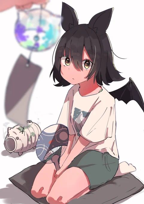 けもみみ コウモリ 夏 #イラスト #illustration