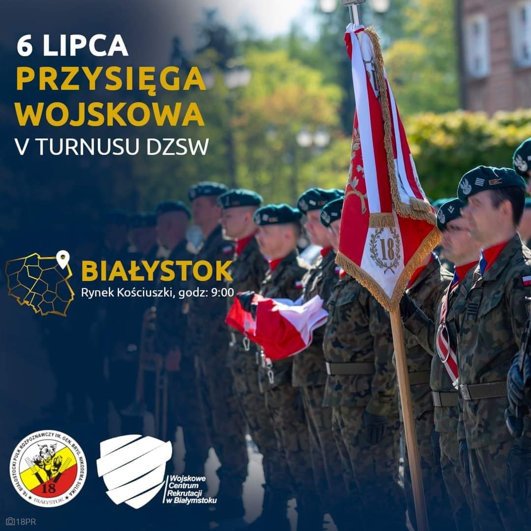 WCR_Bialystok's tweet photo. #Białystok 👉 🗓️6 lipca 2024r. odbyła się uroczysta przysięga wojskowa #DZSW ‼️
✅️To chwila niezwykła, pełna dumy i powagi❗️🫡
✅️Witamy w żołnierskim gronie ochotników, którzy odbyli szkolenie w #18PR
✅️ Serdecznie gratulujemy i życzymy satysfakcji z pełnionej służby❗️ https://t.co/UedRe5u1zy