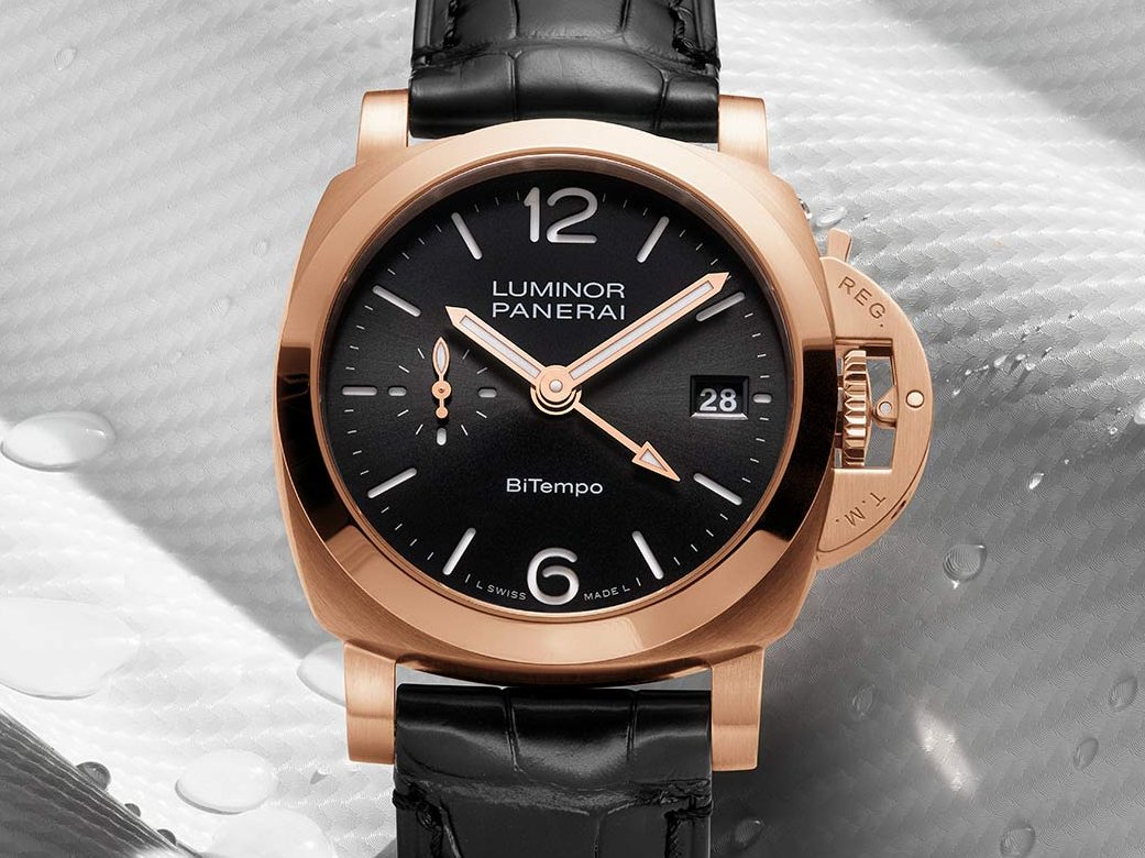 time_watches's tweet image. #Panerai released the #Luminor Quaranta BiTempo Goldtech PAM01641, offering a useful GMT function in a precious #Goldtech case. Full details at timeandwatches.com/2024/07/panera…