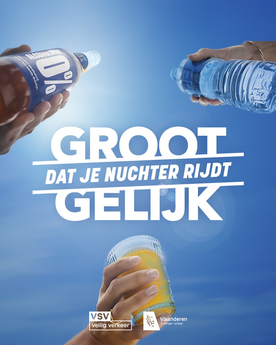 Een veilige rit naar huis, begint vanaf het eerste drankje.🍹
Groot Gelijk dat je nuchter rijdt. 
#politieCARMA #VoorVeiligVerkeer #GrootGelijk