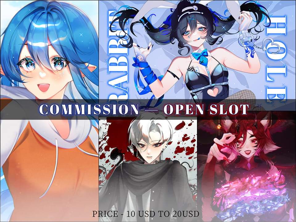 COMMISSION OPEN [+2 USD for fee]

TaT : 1 week to 1 month (can also do Prioritize commission [with fee])

PRICES
+ Fee on Backgrounds.

Headshot - 10 USD
Bust up - 15 USD
Half Body - 20 USD

Only 1 slot / 1 character. Comment if Interested. Check IG for more

RTs are appreciated!