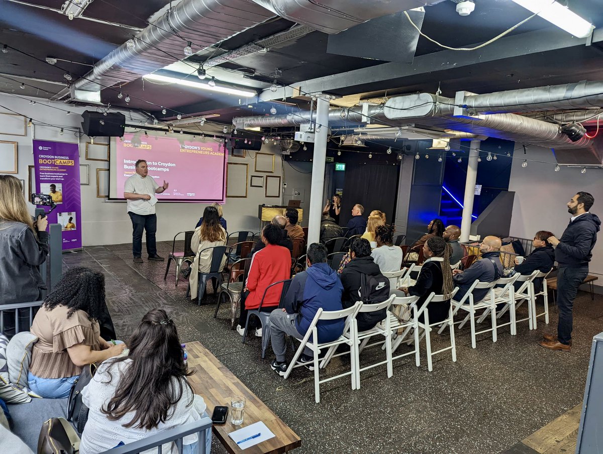 e_nation's tweet photo. Today we're launching Croydon Business Bootcamps 🚀

Aspiring entrepreneurs from #Croydon are learning how to turn their ideas to fully planned, registered and active businesses 🙌

#CroydonBusinessBootcamps #IdeaToReality https://t.co/Tw4volYlaL