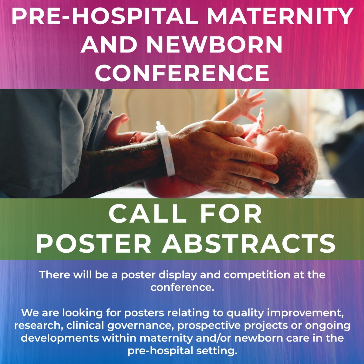 College of Paramedics (@paramedicsuk) on Twitter photo Call for Poster Abstracts for the Pre-Hospital Maternity and Newborn Care conference 2024๐ถ
You can send your abstract to londamb.phmncgroupuk@nhs.net ๐
The deadline is 31st July 2024 ๐
#Maternity #NewbornCare #ParamedicsUK Call for Poster Abstracts for the Pre-Hospital Maternity and Newborn Care conference 2024๐ถ
You can send your abstract to londamb.phmncgroupuk@nhs.net ๐
The deadline is 31st July 2024 ๐
#Maternity #NewbornCare #ParamedicsUK