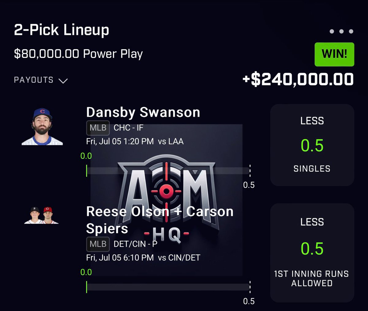 cdl_aim's tweet photo. PREMIUM CASHED TWO MLB NUKES FOR $540,000🪬💰🌍

I haven’t missed a nuke in premium in 5 days.. 

Picking the first 100 followers to win $1,000 that LIKE + RT this tweet🧿

👇🏼JOIN PREMIUM NOW
https://t.co/0mtnLYwtSz

#GamblingX #PrizePicksMLB #AimsHQ #GamblingTwitter https://t.co/BBDejiGzjf