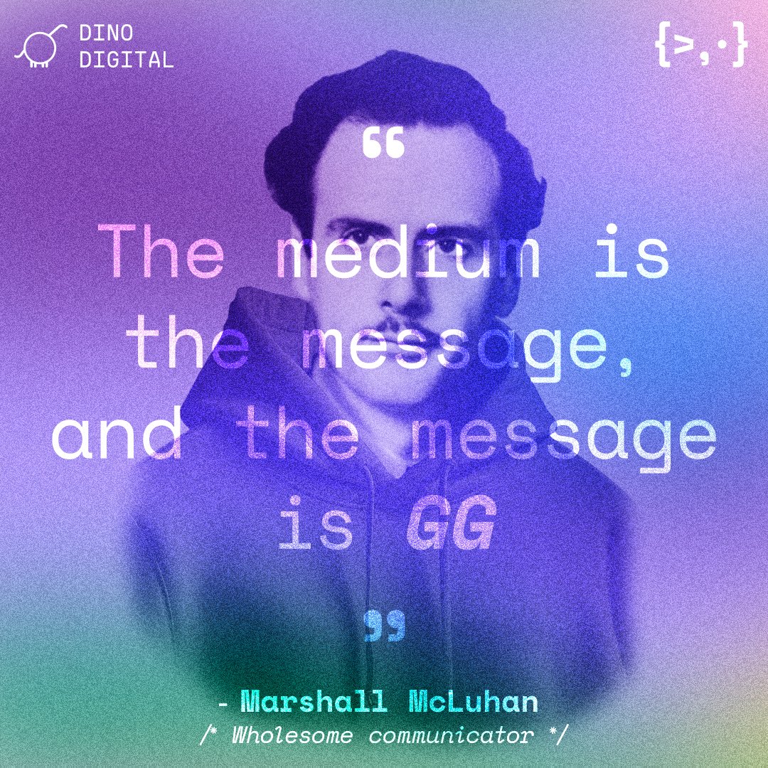 dinodigital_'s tweet photo. Marshall McLuhan, the ultimate communicator!🌐🎮 Dive into the world where every ping, quest, and victory screen tells a story. Whether you’re a noob or a pro, remember, it’s all about the GG moments. 

#DinoDigital #GameDeveloper #Gamer #IndieGame #IndieGameDeveloper https://t.co/AkZAka8gvQ
