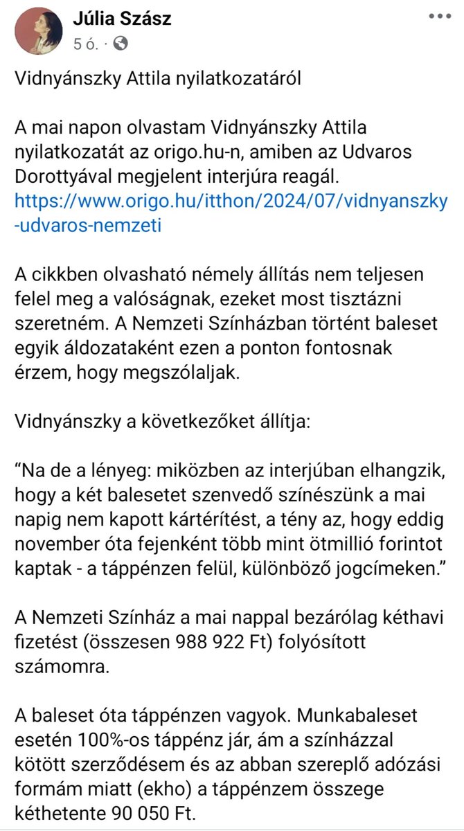 filmklub's tweet photo. Szász Júlia válasza Vidnyánszky Attila reakciójára Udvaros Dorottya partizános interjújára. Bizsergető, amikor valaki világosan fogalmaz meg tényeket. https://t.co/pq0QDblYhV