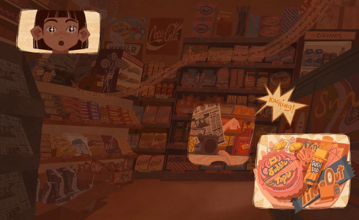 VermilionMei's tweet photo. Ode to the Milkbar - p1, 2&amp;3 
#childrensillustration #picturebookillustration #illustration #kidlit https://t.co/K5hrHHFBkx