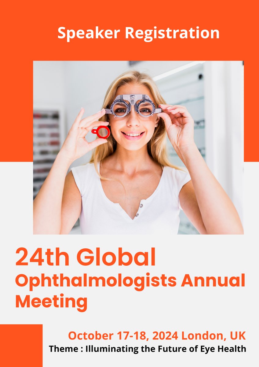 Excited to announce the 24th Global Ophthalmologists Annual Meeting on October 17-18, 2024, in London, UK! 
For more - shorturl.at/tb6IN
#EyeHealth2024 #Ophthalmology #GlobalOphthalmologistsMeeting