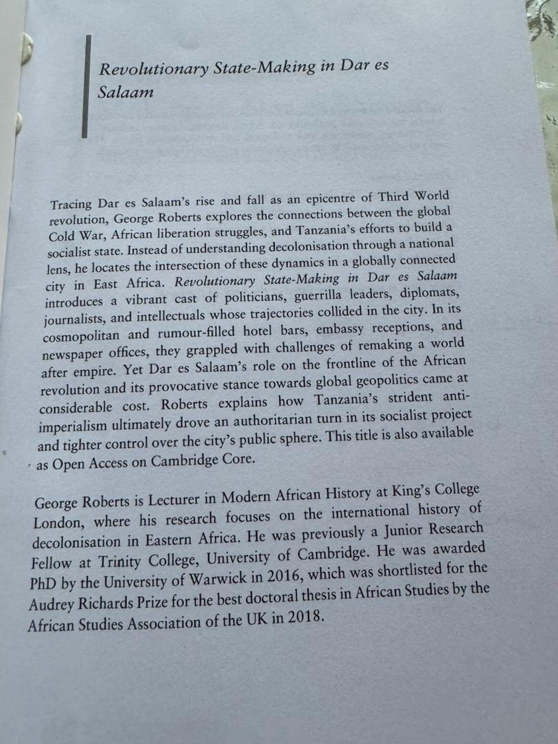 I received Dr George Roberts,Lecturer at Sheffield University and Author of the book REVOLUTIONARY STATE-MAKING IN DAR ES SALAAM which is a story of African Liberation and the Global Cold War,1961-1974.Dr Roberts was in Comoro as part of his research on MOLINACO which is a