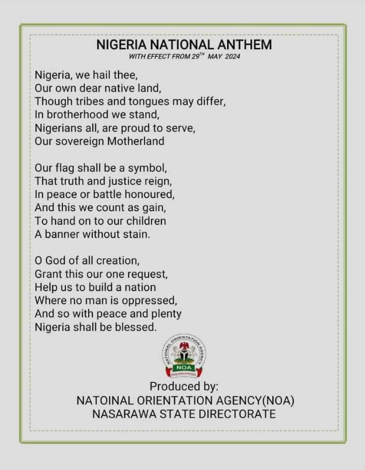 Nigeria National Anthem
