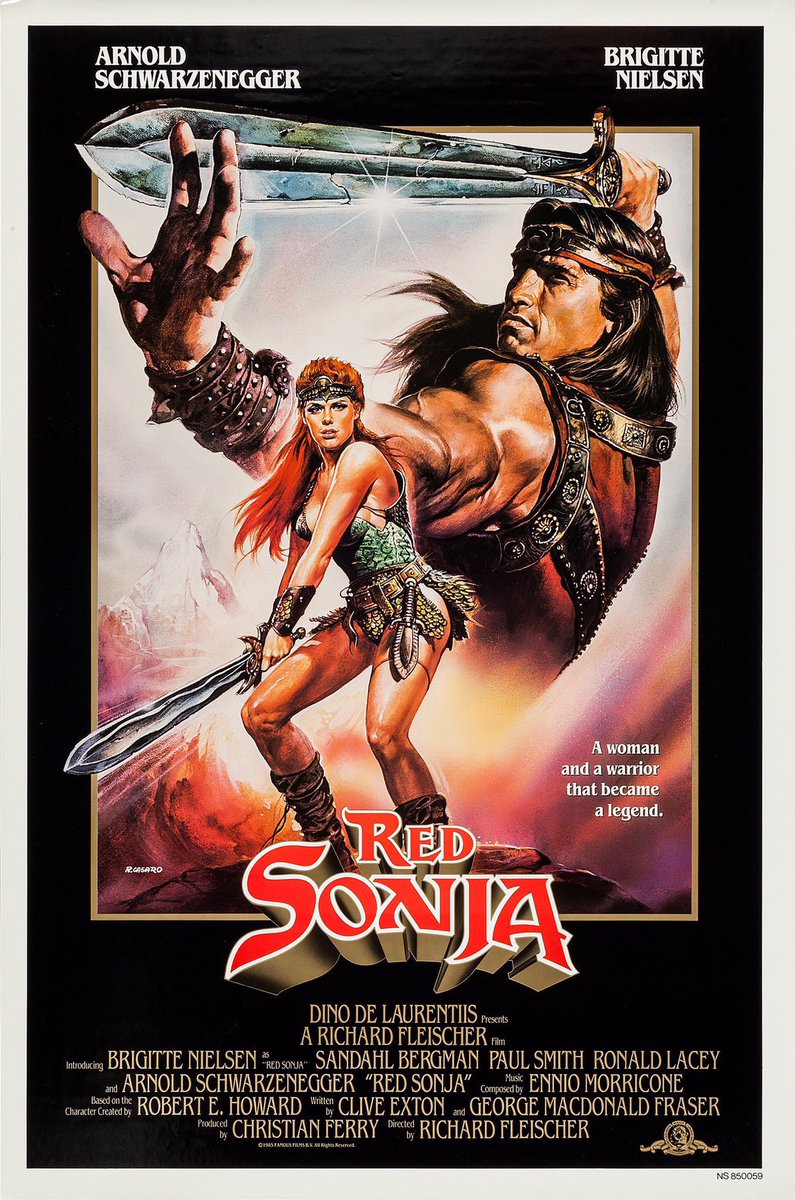 FilmNewsNos's tweet photo. 🎬MOVIE HISTORY: 39 years ago today, July 5, 1985, the movie ‘Red Sonja’ opened in theaters!
#BrigitteNielsen #ArnoldSchwarzenegger #SandahlBergman #PaulLSmith #ErnieReyesJr #RonaldLacy #PatRoach #TerryRichards #SvenOleThorsen #RichardFleischer https://t.co/E2vyg3jS3U