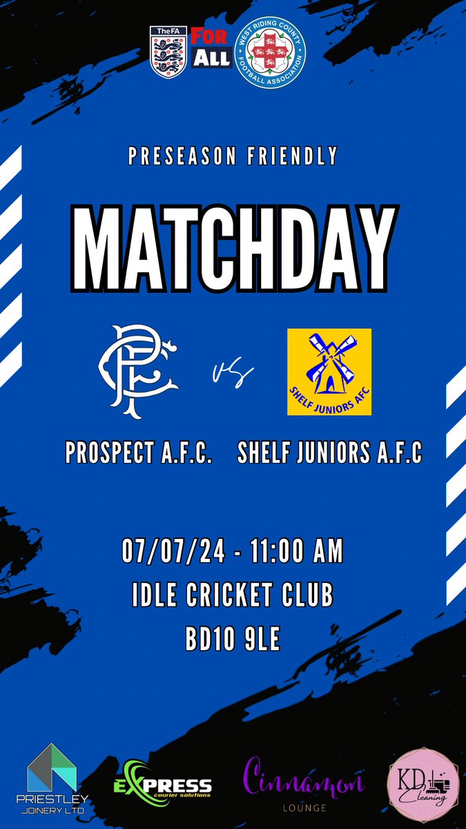 AfcProspect's tweet photo. Two fixtures this weekend for Prospect! ⚽⚽

Our first team play host to Shelf Juniors AFC in their first preseason fixture of the summer. 

Our reserve team are playing Clayton Celtic FC in their final group stage game of the Bradford Summer Cup. 

#UTFP #Preseason https://t.co/3gHck7p9y5