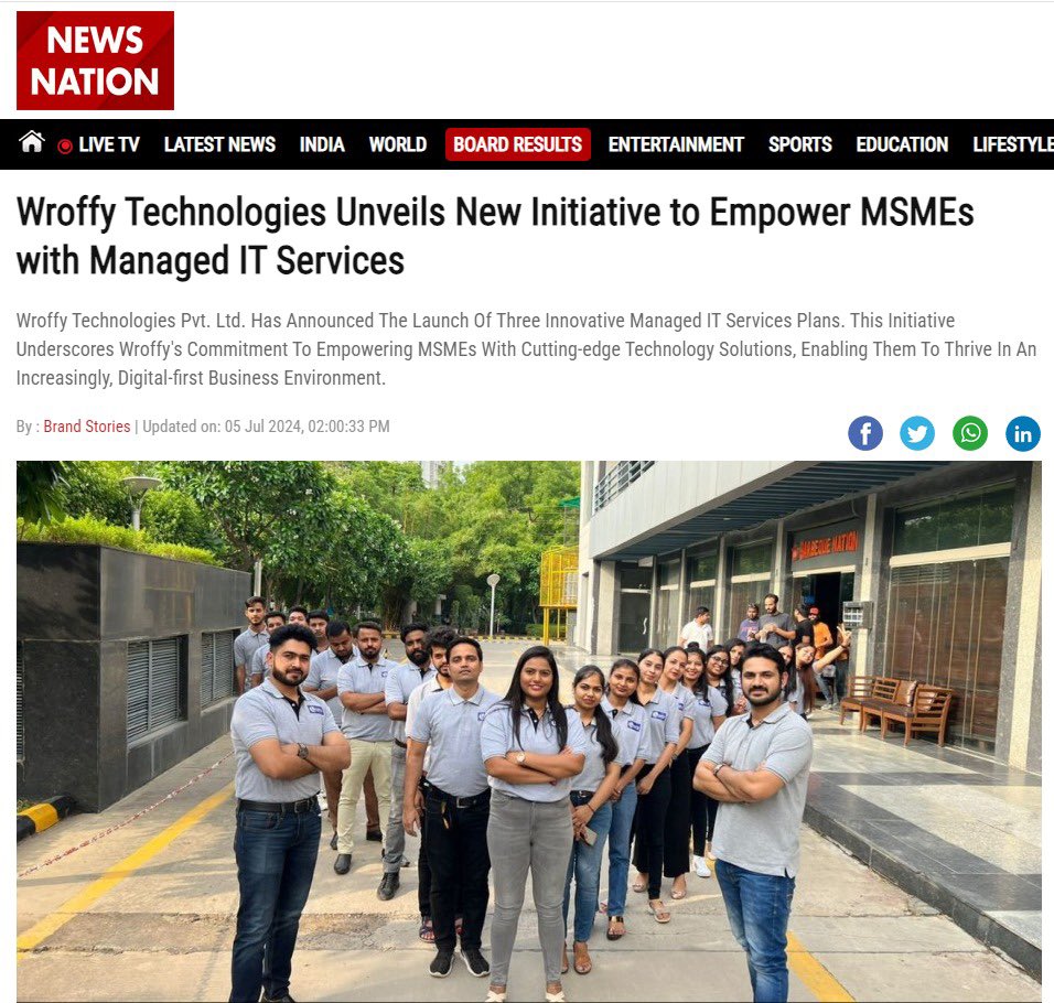 wroffy's tweet photo. Wroffy Technologies Unveils New Initiative to Empower MSMEs with Managed IT Services

https://t.co/ELERqujthC https://t.co/HP1S9XdQAM
