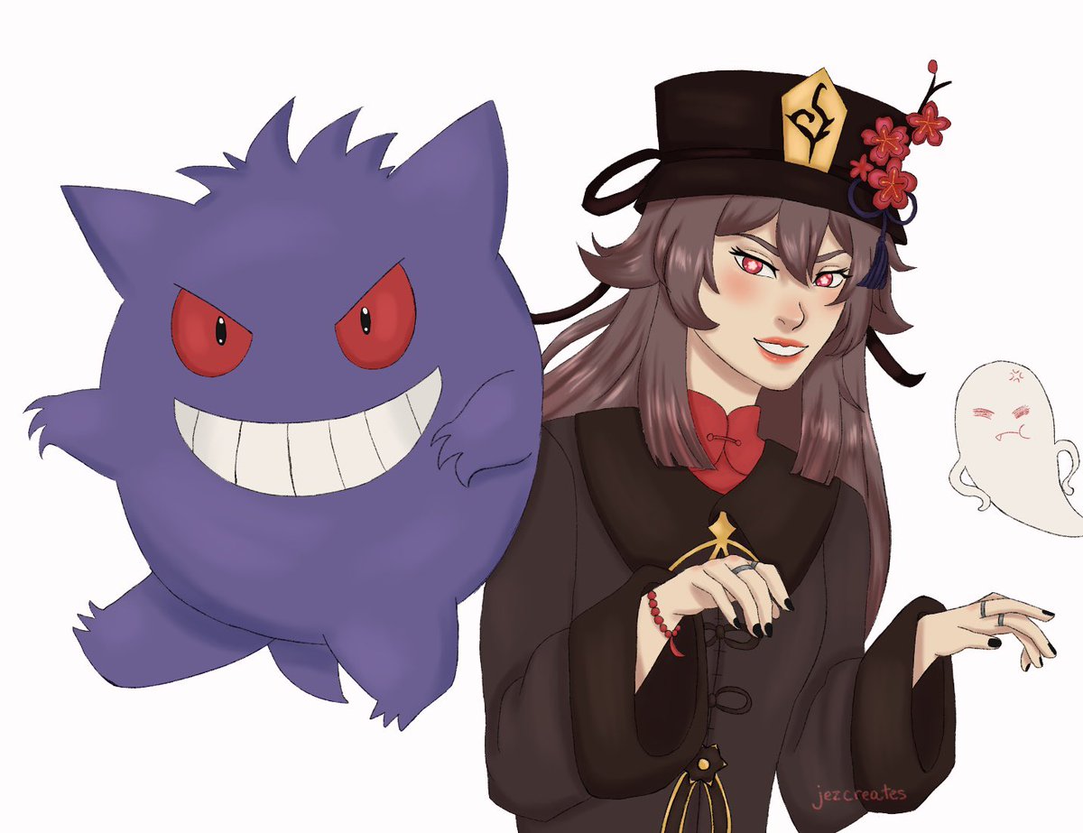 jezdraws's tweet photo. hu tao and gengar commish for @zhongneuvitham !

#genshinimpact #hutao #pokemon #gengar #artcommissions https://t.co/JJEahXr1de