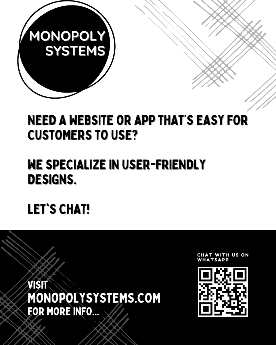 MonopolySystems's tweet photo. Need a website or app thatβs easy for customers to use?
We specialize in user-friendly designs.
Chat now: https://t.co/3aS8Vs0eb9
#SoftwareDevelopment #WebDevelopment #AppDevelopment #UXDesign #DigitalMarketing #Digital #App #Wesbite #Flyers #satna #madhyapradesh #india https://t.co/caTDzNQYPj