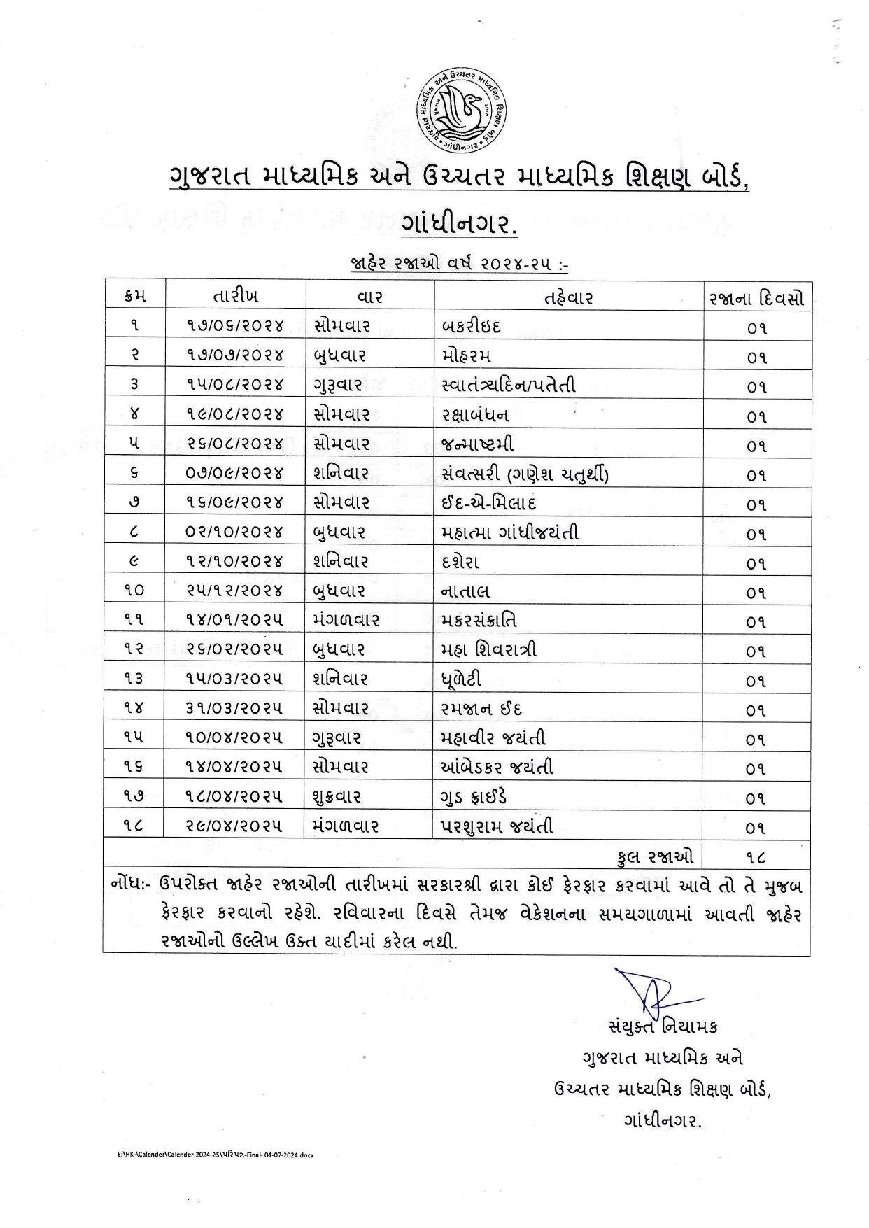 Academic Calendar 202425 for Schools in Gujarat announced DeshGujarat