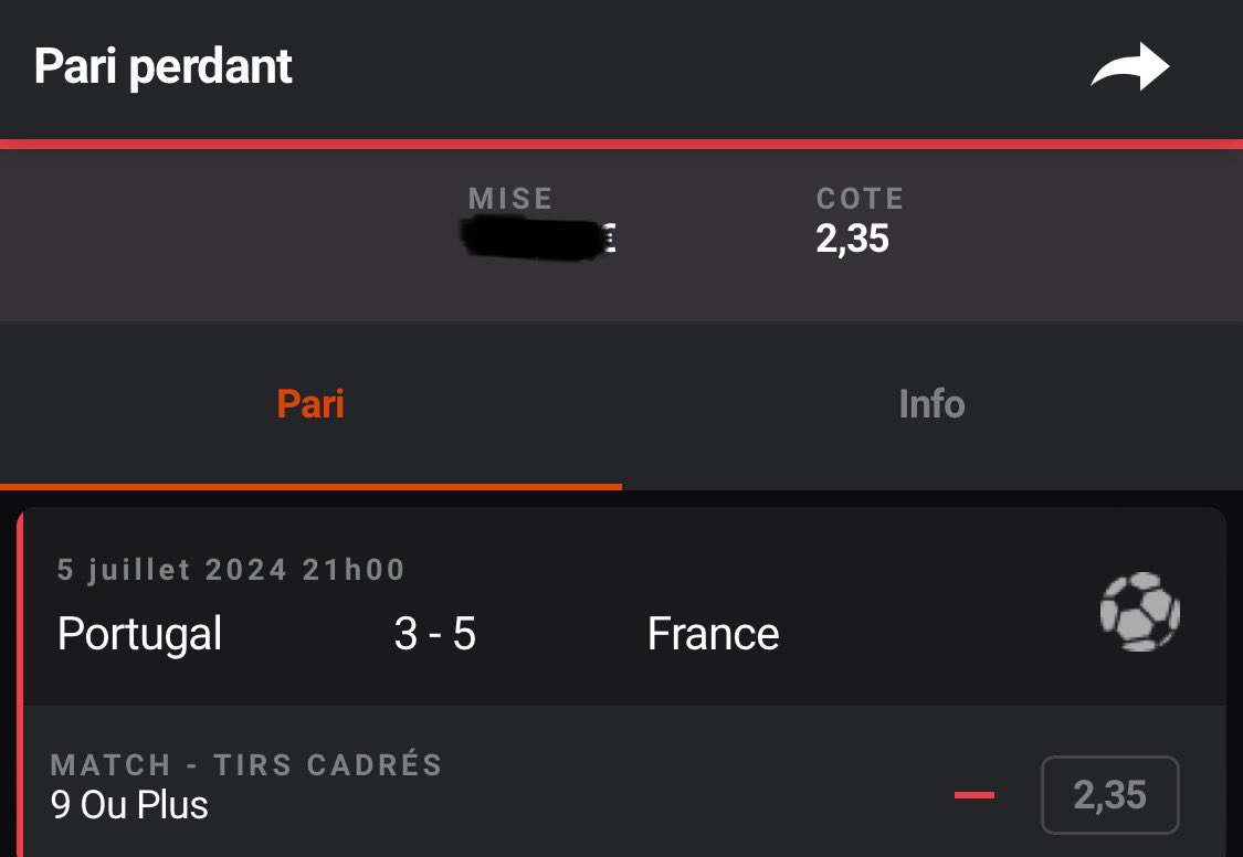 2Maxou2's tweet photo. @PMU_Sport tu peux corriger ton erreur et compter gagnant mon pari il y’a bien eu 9 tirs cadres dans la rencontre ! Ça serait dommage de gâcher la fête 🇫🇷

@MediaParieurs @Papa_rieur @matthieuescande @AssoParieurs https://t.co/cwlvC9iRaO