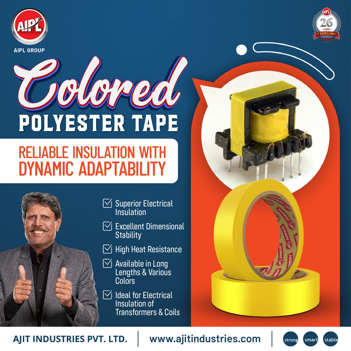 aiplindustries's tweet image. ✨ Discover the power of Coloured Polyester Tape! Perfect for reliable insulation with dynamic adaptability.

Transform your projects with precision and durability.

#ElectricalInsulation #PolyesterTape #Transformers #Coils  #AIPLGroup #AIPL #AIPLABRO #AIPLZorro  #AjitIndustries