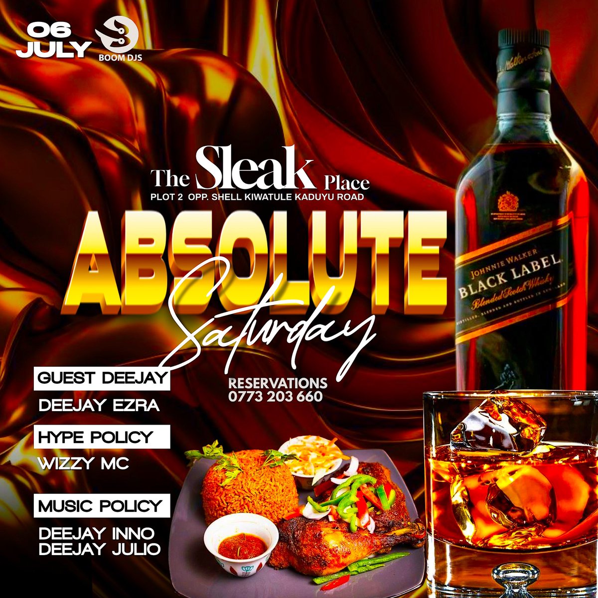 thesleakplace's tweet photo. Tonight is Absolute Saturday! 🎶 Join us for an epic lineup: Guest DJ Ezra, DJ Inno, DJ Julio, and Wizzy MC. Come for the beats, stay for the vibes! #AbsoluteSaturday #SleakPlace 🎧🍹 https://t.co/iLmQ7nK4VR