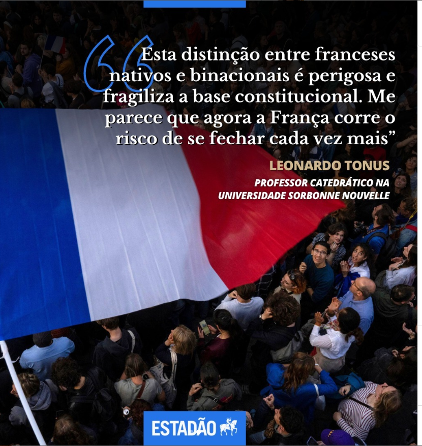 “a própria evocação do termo binacional contraria a Constituição, uma vez que sugere uma categoria nova dentro do quadro jurídico, fazendo com que pessoas de outras origens sejam consideradas como cidadãos de segunda categoria […] 

encurtador.com.br/Yu0qo