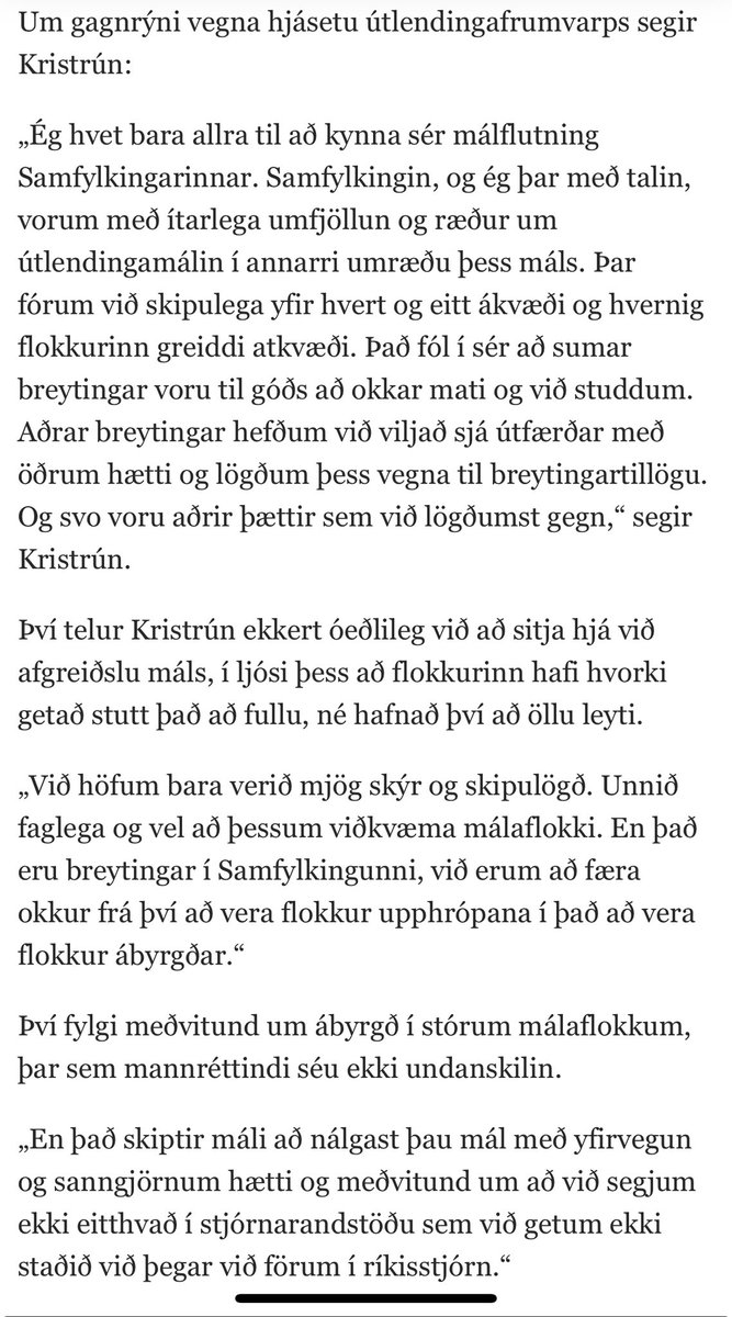Hver er tilgangurinn á vera valdaflokkur ef þú ert búinn að fara frá sínum kjarnagildi, svo sem mannúðleg jafnaðarstefna, málaflokkum eins og útlendingamálum og róttækum stórum breytingum eins og esb málum.