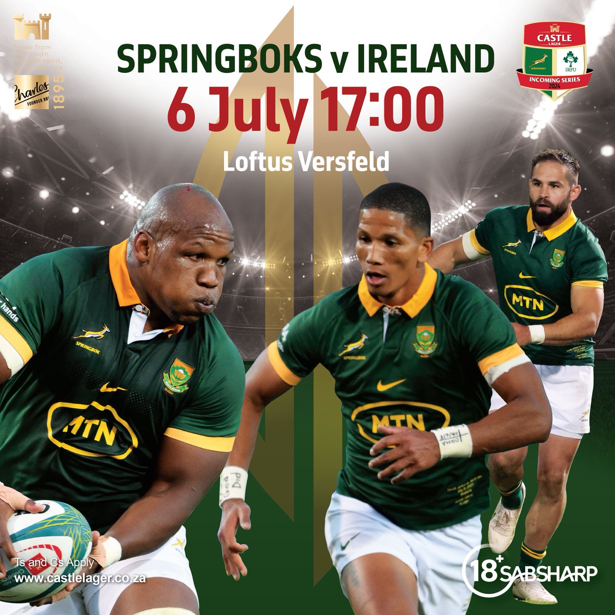 CastleLagerSA's tweet photo. Itβs the first Castle Incoming Series Game Day! π₯ The @Springboks πΏπ¦ welcome @IrishRugby for back-to-back test matches! π» Reply with whoβs taking the win using #CastleIncomgSeries, and we might drop-kick Castles into your DMs today! π https://t.co/SnP9pf7bXM
