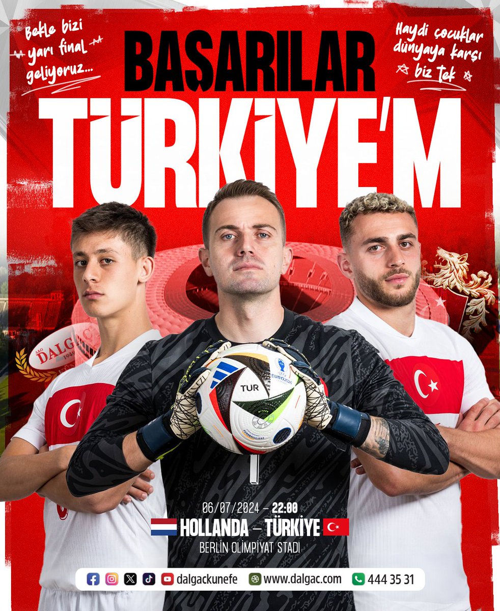 Dalgackunefe's tweet photo. 🇹🇷🇹🇷🇹🇷Bugün Hollanda Karşısında Yarı Finale Çıkmak İçin Mücade Edeceğiz! Haydi Çocuklar Tüm Dünyaya Gücümüzü Gösterelim 💪🏻💪🏻💪🏻 

#millitakım #bizimçocuklar #türkiye #euro2024 #turvhol #futbol #merihdemiral #turkey https://t.co/g5V9Xtj1PX
