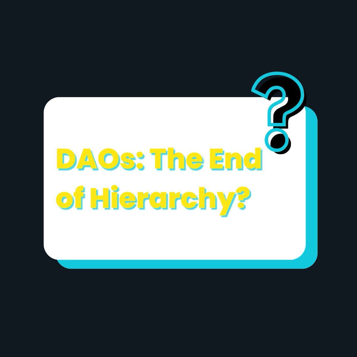Communities, not CEOs, calling the shots?   DAOs are on the rise!  Transparent, democratic, &amp; global.  The future of collective action is here