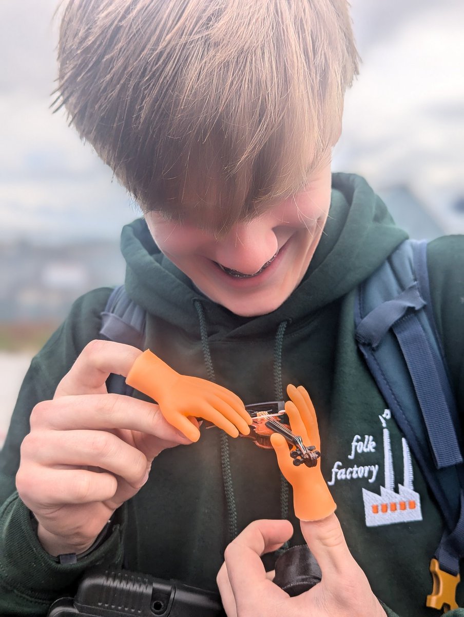 In good spirits so far, but Williams fiddle (and hands) have shrunk in the rain! #youthfolk #folkeducation #FolkTakeover