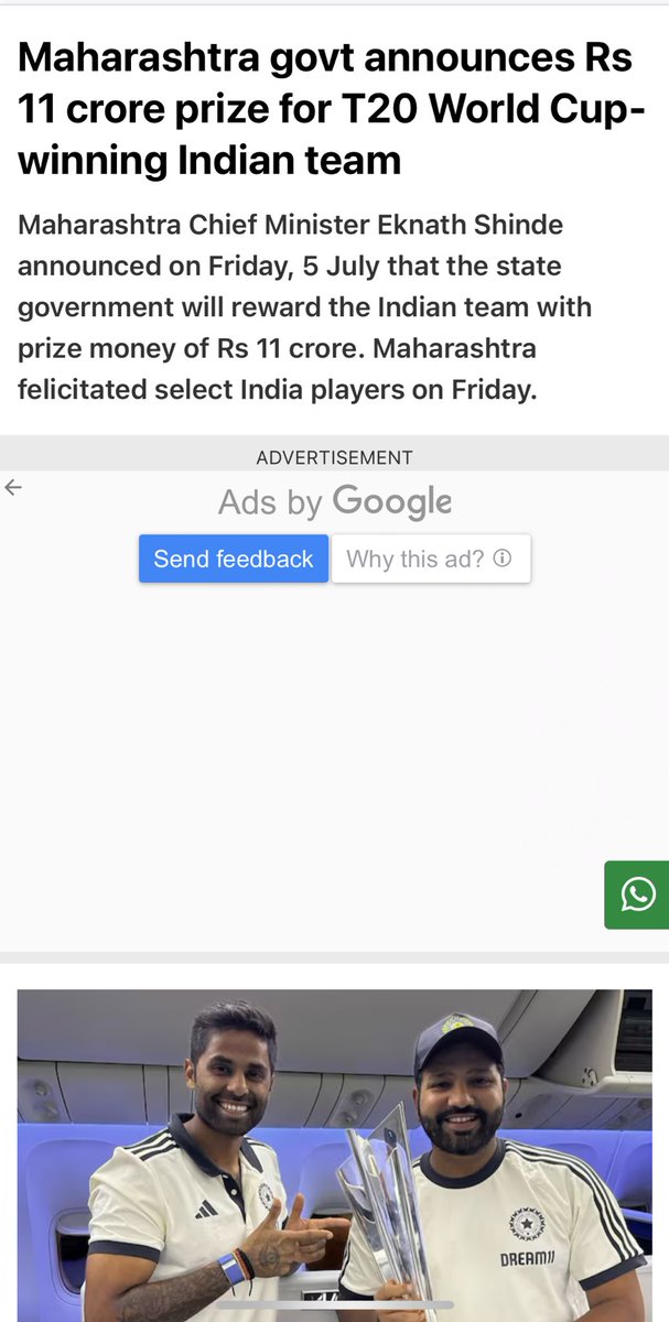 DealsDhamaka's tweet photo. Indian Cricket Team gets Rs.11 Crore from MH Govt

Victims who lost life in Billboard tragedy got Rs.5 Lakh from MH Govt

Such is value of life in India

#Mumbai https://t.co/uIIELksp1W