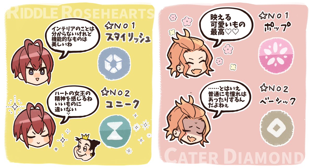 ルームの好み属性の意味こうだと可愛い🗝️🚪   ハーツ🌹♥️♠️♦️♣️