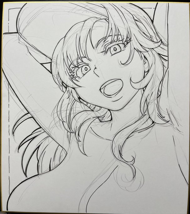 色紙描いてますよ。スオミ先生。 