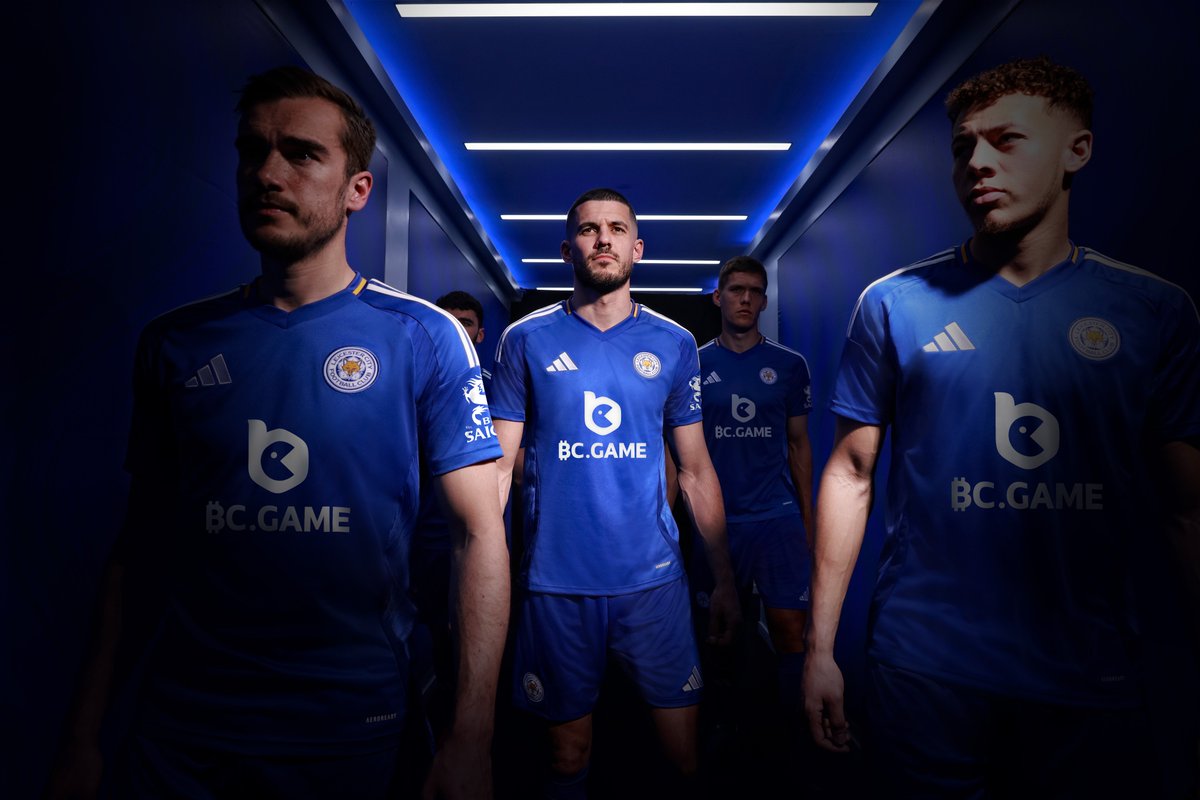 bcgame's tweet photo. Check out the new @LCFC home kit for 24/25, proudly featuring https://t.co/75wFXJKv9R logo! 🦊🔥 Ready to make history together! https://t.co/h9onErhYB4