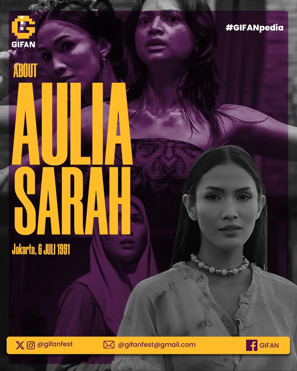 gifanfest's tweet photo. Selamat ulang tahun Aulia Sarah. 

#gifanpedia #auliasarah #actor #actress #badarawuhi #film #filmography #horror #action #animation #gifan #gifanfest #filmfestival #festival https://t.co/kK2LH3mxE9
