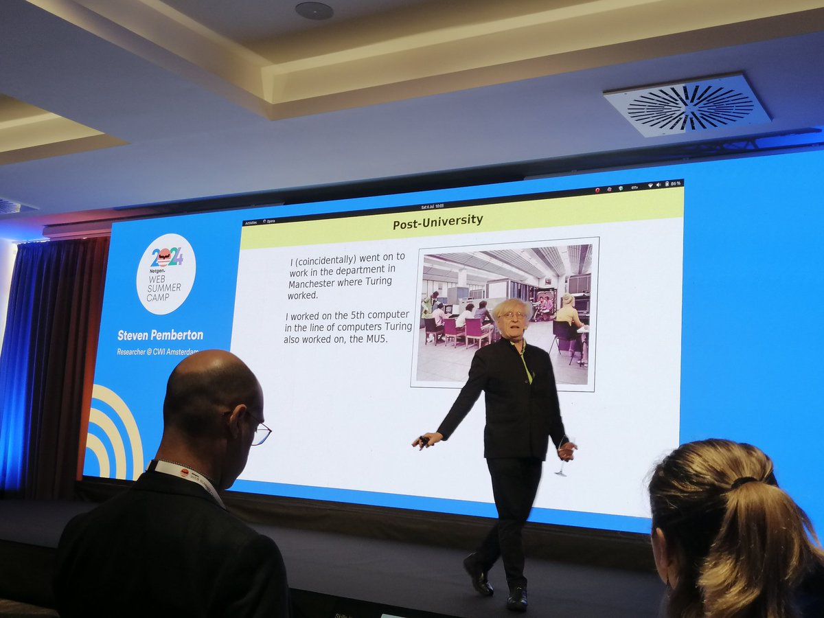 Eleftheria Batsou (@batsouelef) on Twitter photo It was an honor listening to <a href="/stevenpemberton/">Steven Pemberton @stevenpemberton@mastodon.social</a> at <a href="/WebSummerCamp/">Web Summer Camp</a>.
Thank you Steven for sharing your experience with us. 🙏 It was an honor listening to <a href="/stevenpemberton/">Steven Pemberton @stevenpemberton@mastodon.social</a> at <a href="/WebSummerCamp/">Web Summer Camp</a>.
Thank you Steven for sharing your experience with us. 🙏