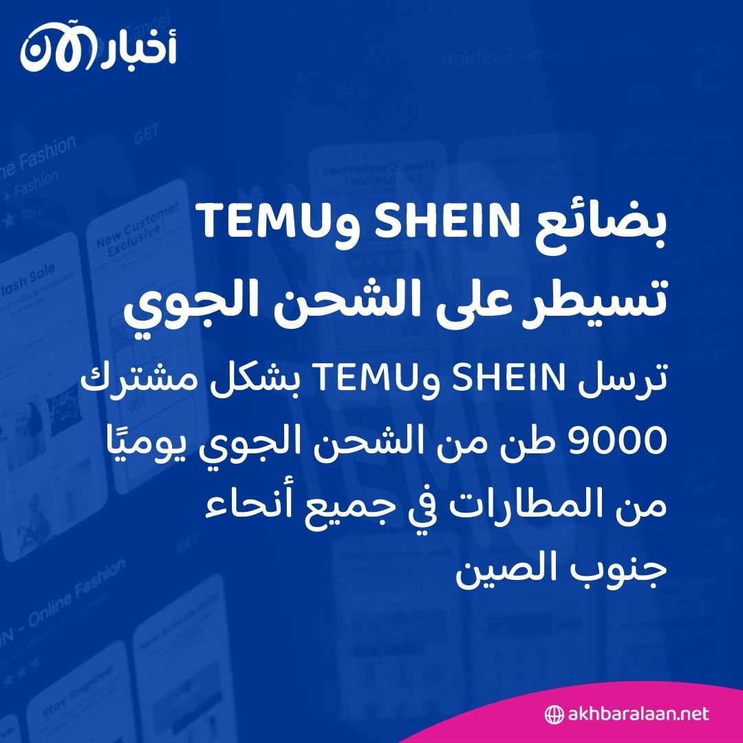 Tarfiehplus's tweet photo. ترسل #Shein و #Temu بشكل مشترك 9000 طن من الشحن الجوي يوميًا من المطارات في جميع أنحاء جنوب الصين.

#أخبار_الآن https://t.co/yPLT6VXUMV