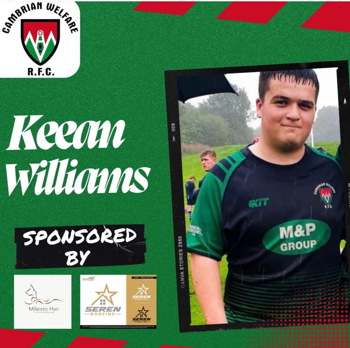 cambrianwelfar1's tweet image. Thank you to Mileistic Hair &amp;amp; Seren Roofing for sponsoring Keean Williams in the 24/25 season! 

If you would like to sponsor one of our players, contact us now! 💚🖤