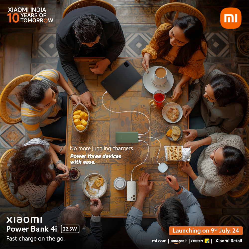 XiaomiIndia's tweet image. Say goodbye to low battery anxiety!
The #XiaomiPowerBank4i 10000mAh can power up 3 devices at the same time. Perfect for travel and busy days.

Launching on July 9th.
Know more: bit.ly/Xiaomi__PowerB…