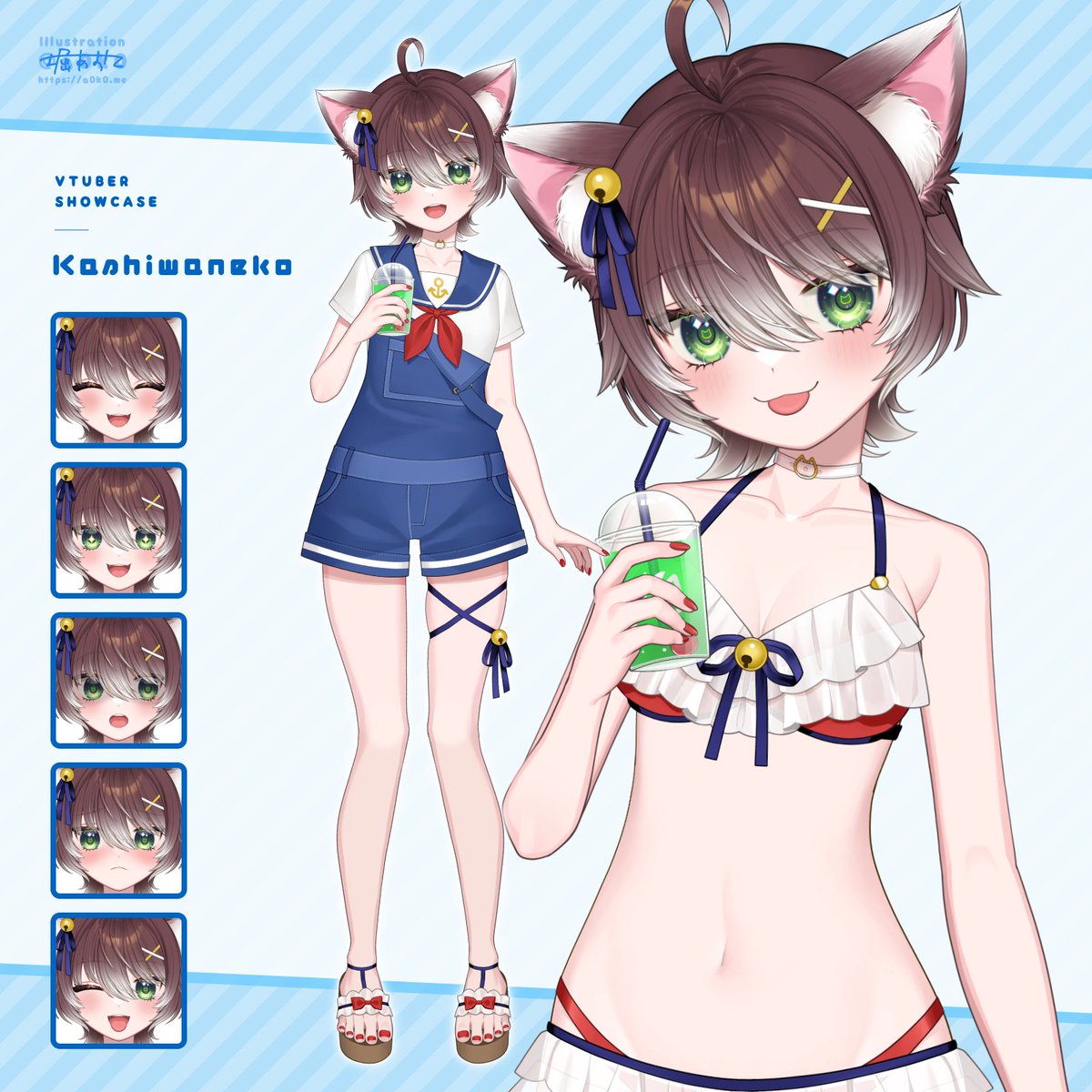 かしわねこ新衣装 見てくれてありがとう🍵 今回も堀あおこ先生(@a0k0 ...