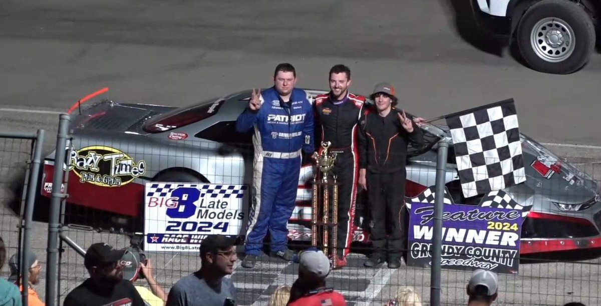 He's 2-for-2 at <a href="/GCSUpdates/">GrundyCountySpeedway</a>! Congrats to <a href="/MBilderback2/">Michael Bilderback</a> on the <a href="/big8series/">Big 8 Series</a> win last night! 🏁🏆#TOBYCar