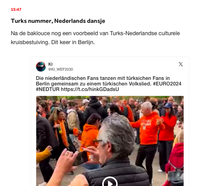 Hee, <a href="/NOSsport/">NOS Sport</a> , beetje raar dat mensen zich voor dit filmpje opeens allemaal kleden alsof het níét naar de 30 graden loopt in Berlijn. Even je bronnen checken.

nos.nl/liveblog/25276…