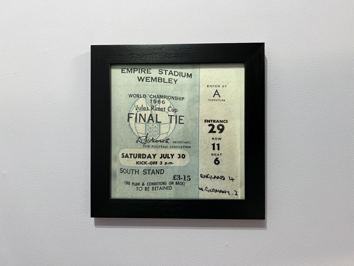 This is my Dad’s ticket stub from the World Cup Final in 1966. Dad went to the game with his friend, Harry, who passed away earlier this week, at the age of 92.

Harry’s passing has made me wonder how few of the 96,924 that were there at Wembley might still be with us. 

#England