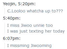 litell_johnn's tweet photo. Chat highlights: Yeojin misses Chuu (240706)

Text links:
https://t.co/Q4Rgj0d4dh https://t.co/6RMbxgyR94