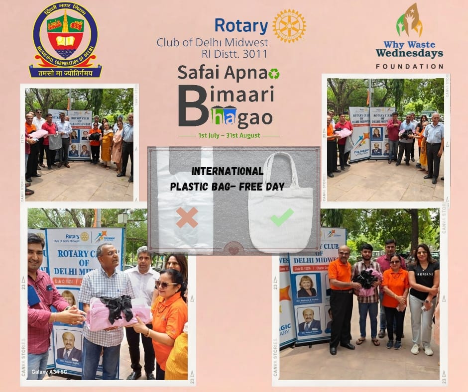 MCD under guidance of <a href="/DCSOUTHZONE/">Deputy Commissioner,South Zone</a> Sh Kumar Abhishek IAS with Rotary Club of Mid-West RI Distt 3011, Why Waste Wednesdays Foundation &amp; SI Sh Sumit Ranjan gifted cloth bags at best Vikalp Stores
#SafaiApnaoBimaariBhagao 
<a href="/SwachhBharatGov/">Swachh Bharat Urban</a>
<a href="/LtGovDelhi/">LG Delhi</a>
<a href="/OberoiShelly/">Dr. Shelly Oberoi</a>
<a href="/AshwaniKumar_92/">Ashwani Kumar</a>