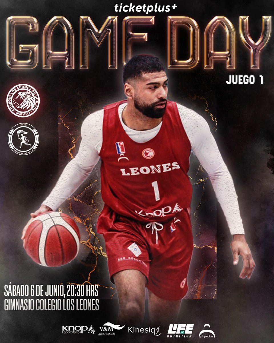 CDCLosLeones's tweet photo. 🦁 ¡HOY VAMOS CON TODO!
📆 Día de Partido
🏆#FinalesLNB
🆚 @EspanoldeOsorno
🏟 Gimnasio Colegio Los Leones
🕗 20:30 horas
📺 @canal_CDO / LNB TV
🎟️ https://t.co/e23NM5lEkQ
#VamosLeones https://t.co/LKzXJOUxEn