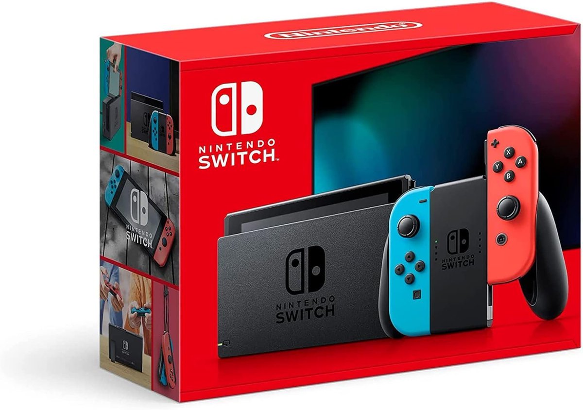 Wario64's tweet photo. Nintendo Switch with Neon Blue and Neon Red Joy‑Con is $262.96 on Amazon https://t.co/MTJM4dKciu #ad https://t.co/hNh6SEwYPF